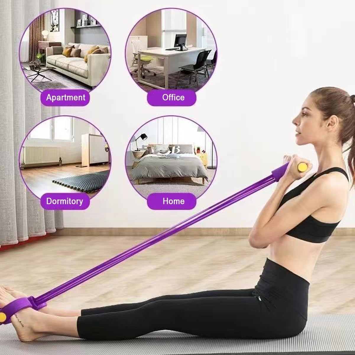 Home Gym Academy - 21 Fitness Resistance Bands-6 Tube Pedal