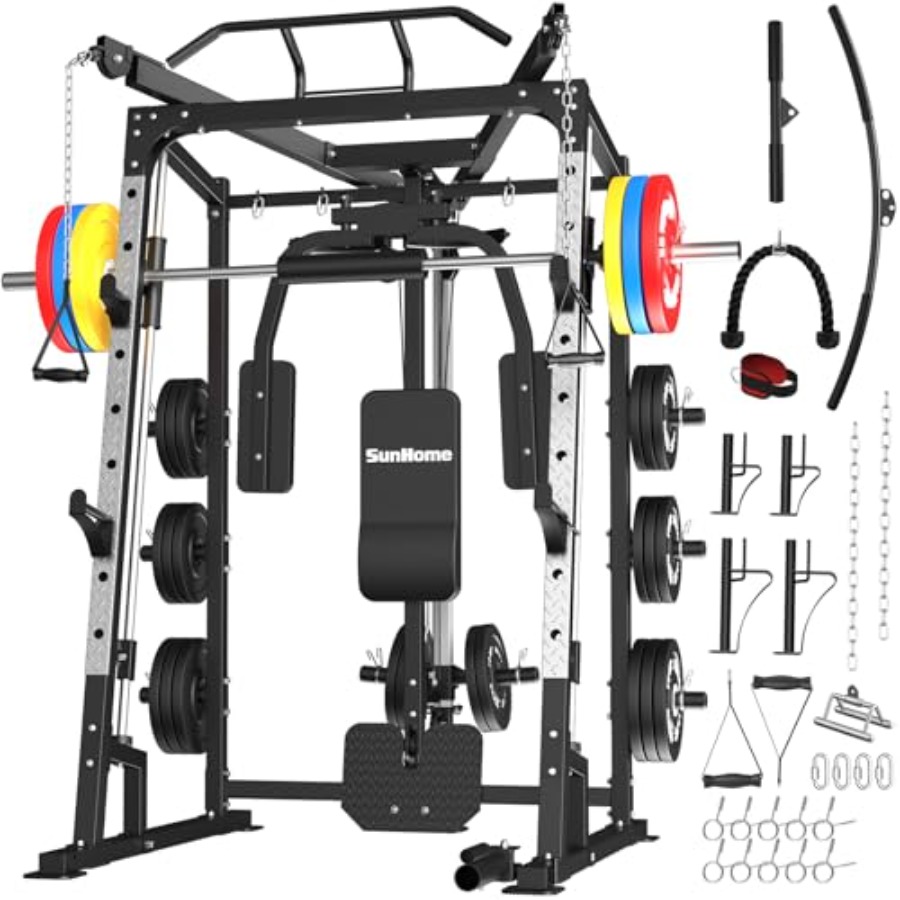 Home Gym Rack With Cables - Home gym Smith machine power cage