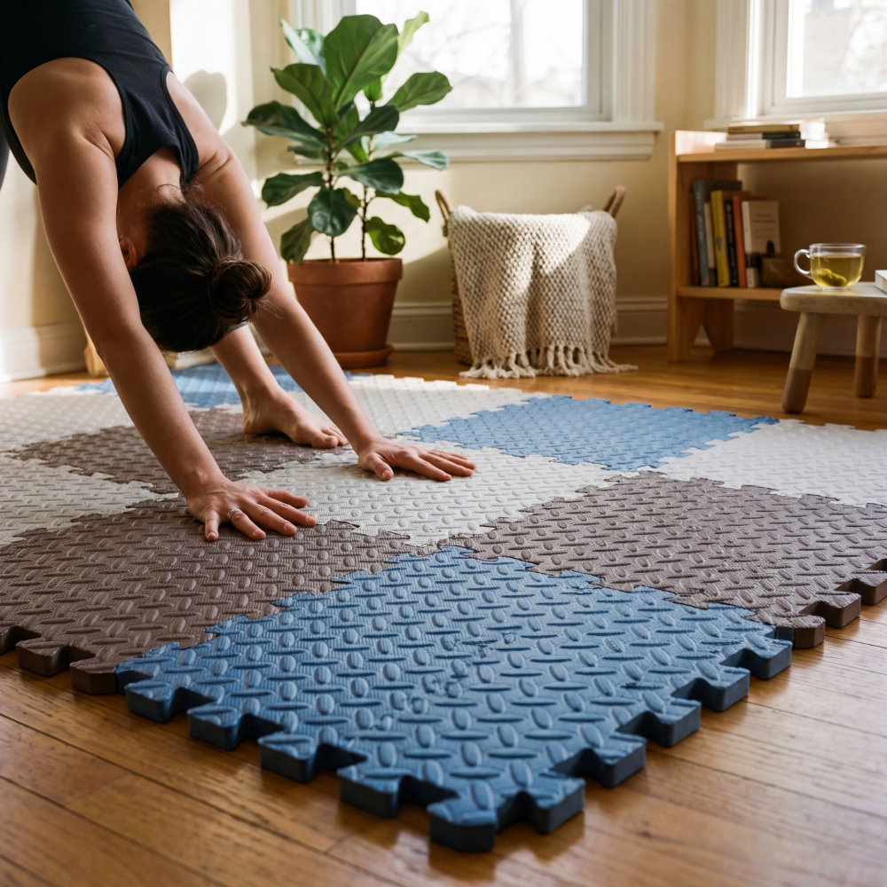 Home Gym On Carpet - Interlocking EVA 2.5cm Thick Foam Yoga