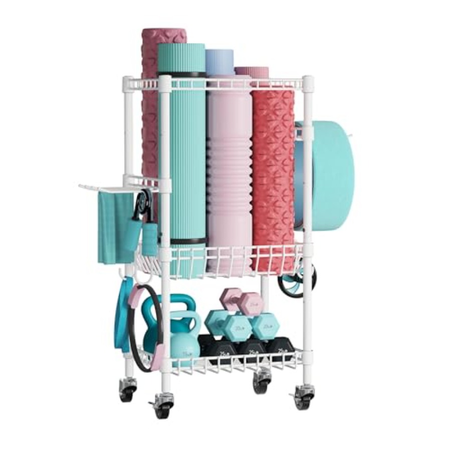 Home Gym Yoga Storage - Home Gym Storage Rack with Wheels