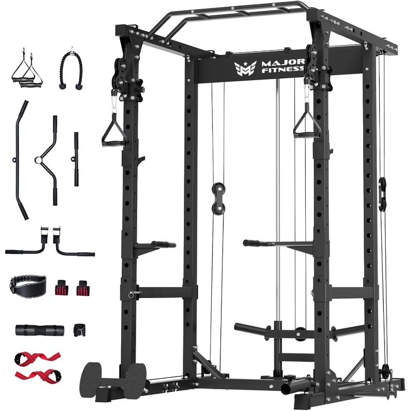 Home Gym Rack With Cables - MAJOR FITNESS Drone1 Power Cage -
