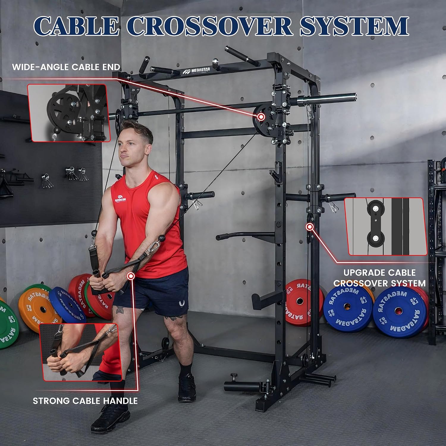 Smith Machine, 5 in 1 Heavy-Du - Home Gym Rack With Cables reseña y precio