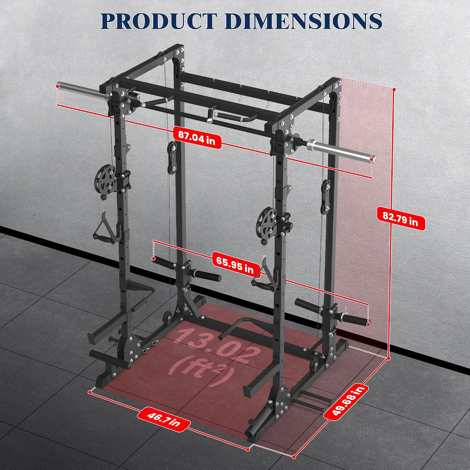 Smith Machine, 5 in 1 Heavy-Du - Home Gym Rack With Cables reseña y precio