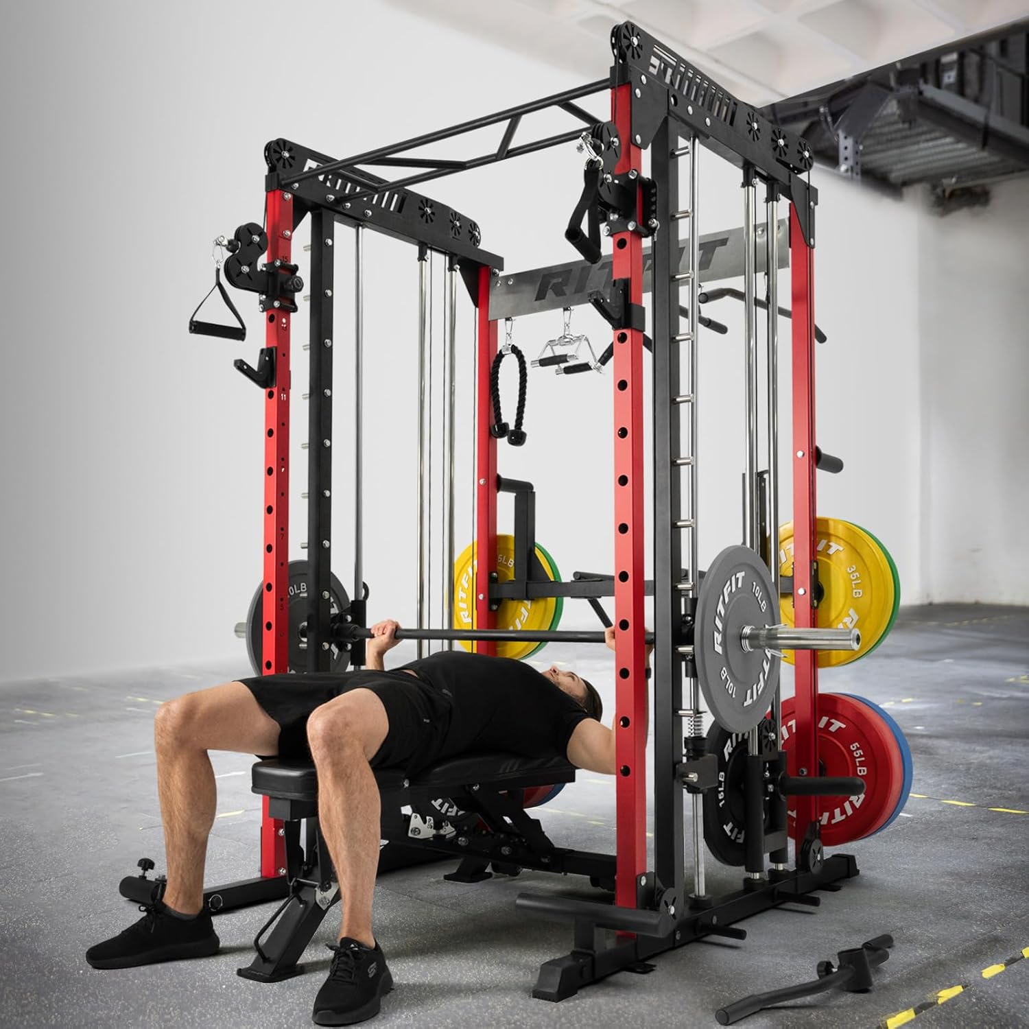 Smith Machine with Cable Cross - Home Gym Rack With Cables reseña y precio