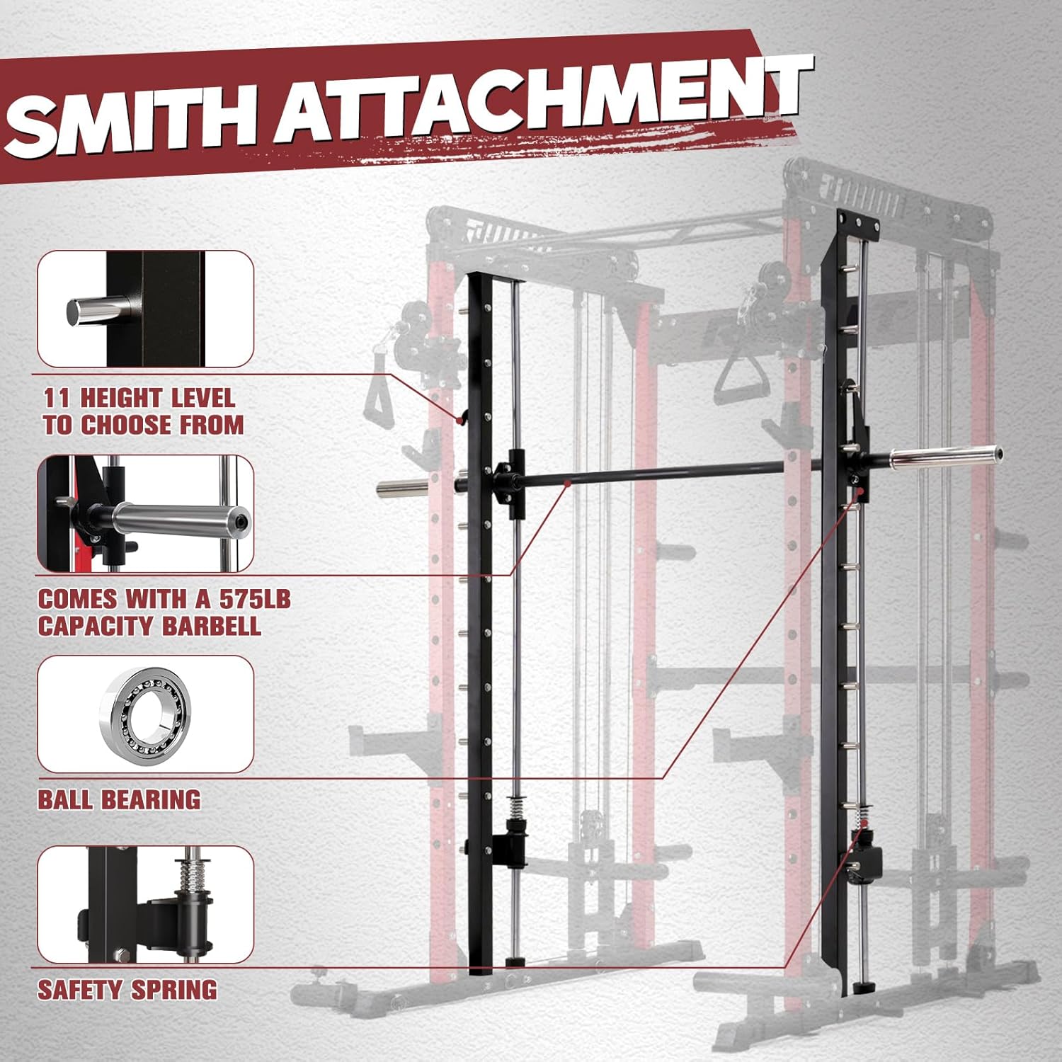 Smith Machine with Cable Cross - Home Gym Rack With Cables reseña y precio