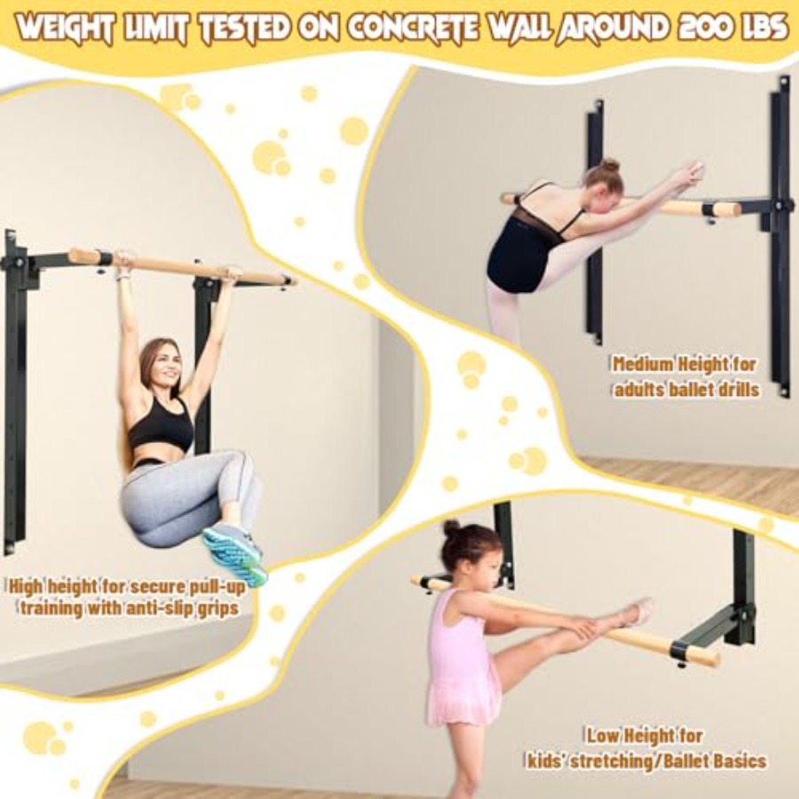 Wall Mounted Ballet Barre 4ft  - Home Gym Wall Mounted reseña y precio