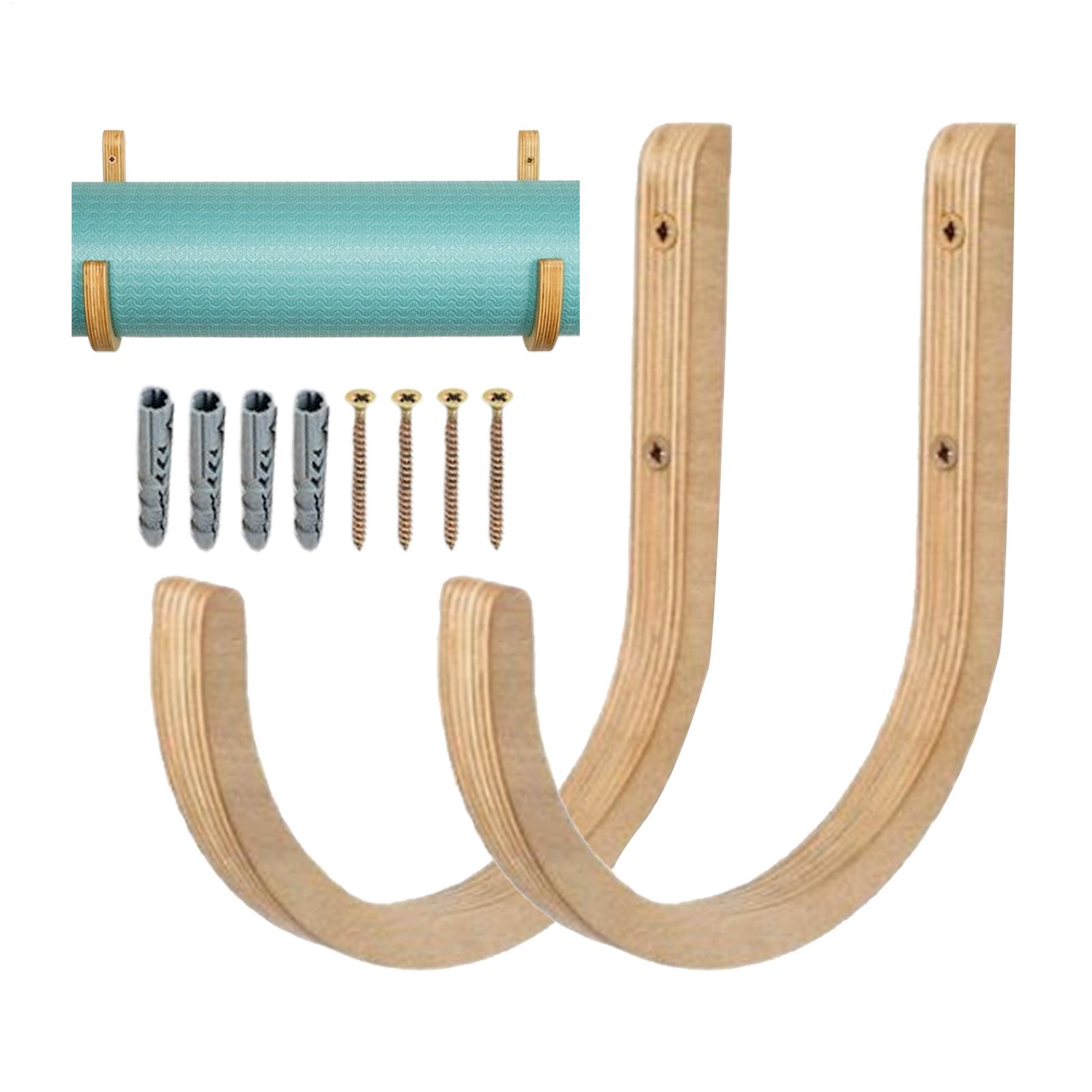 Wooden Yoga Mat Holder Wall Mo - Home Gym Yoga Storage reseña y precio