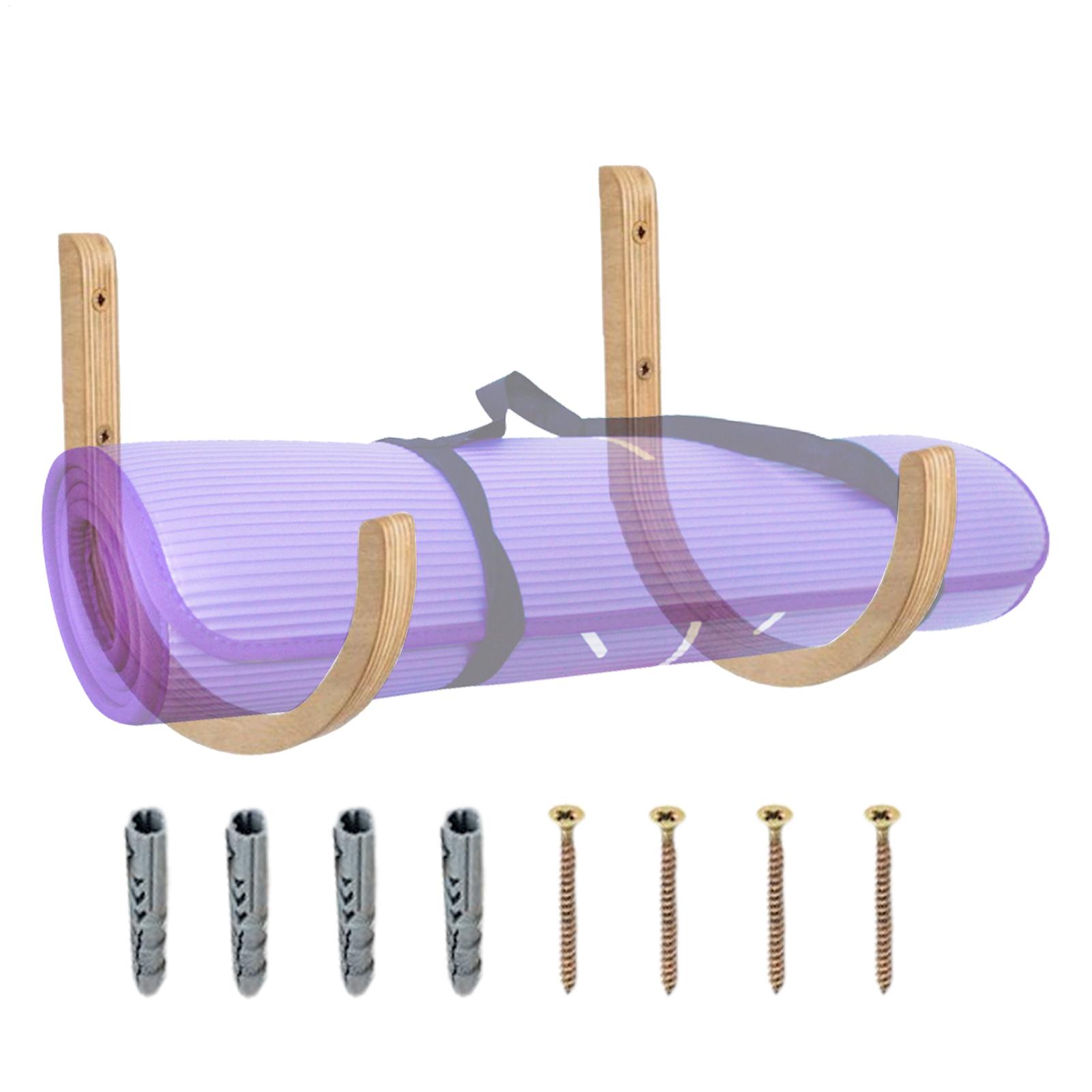 Wooden Yoga Mat Holder Wall Mo - Home Gym Yoga Storage reseña y precio