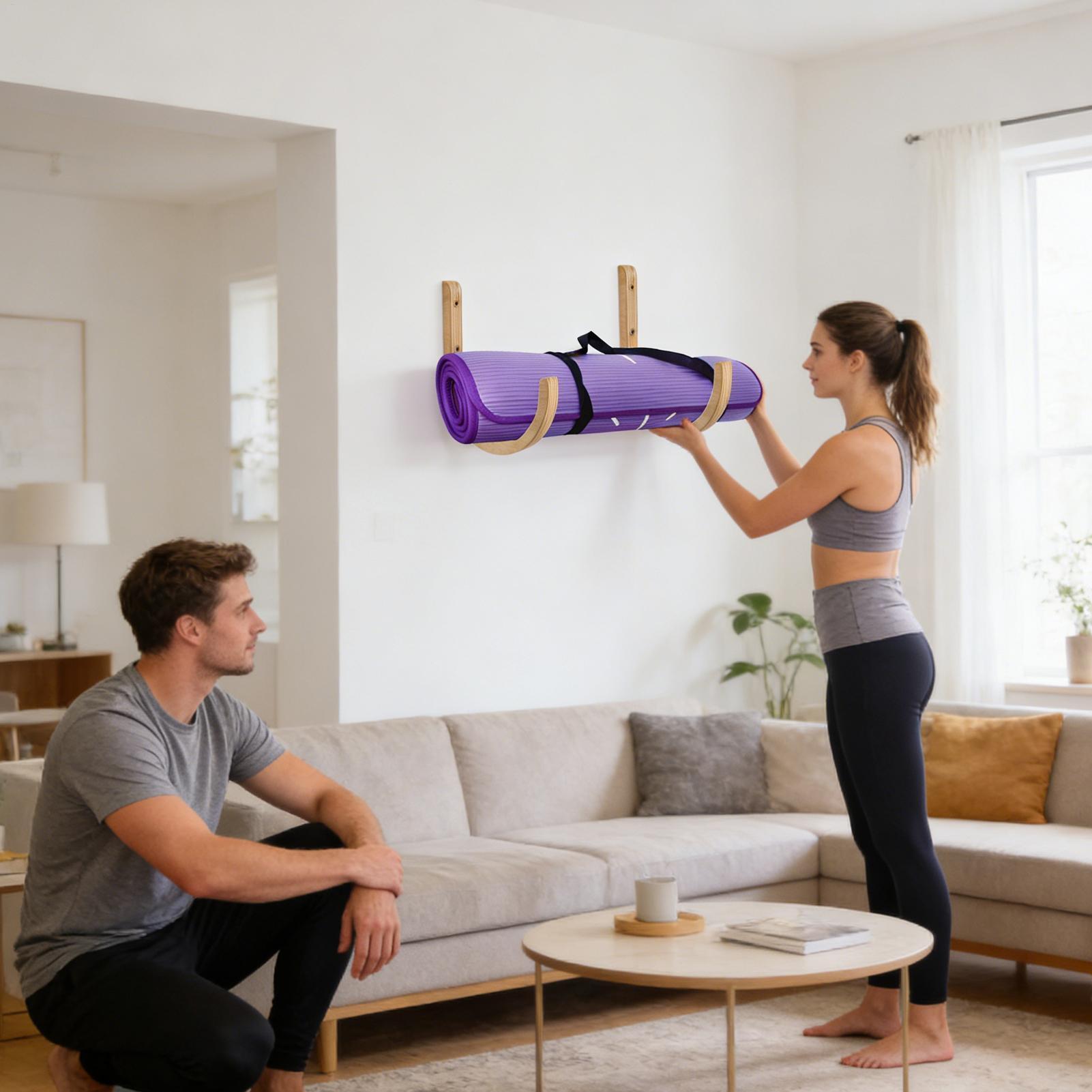 Yoga Mat Organizer 2 Pieces Wo - Home Gym Yoga Storage reseña y precio