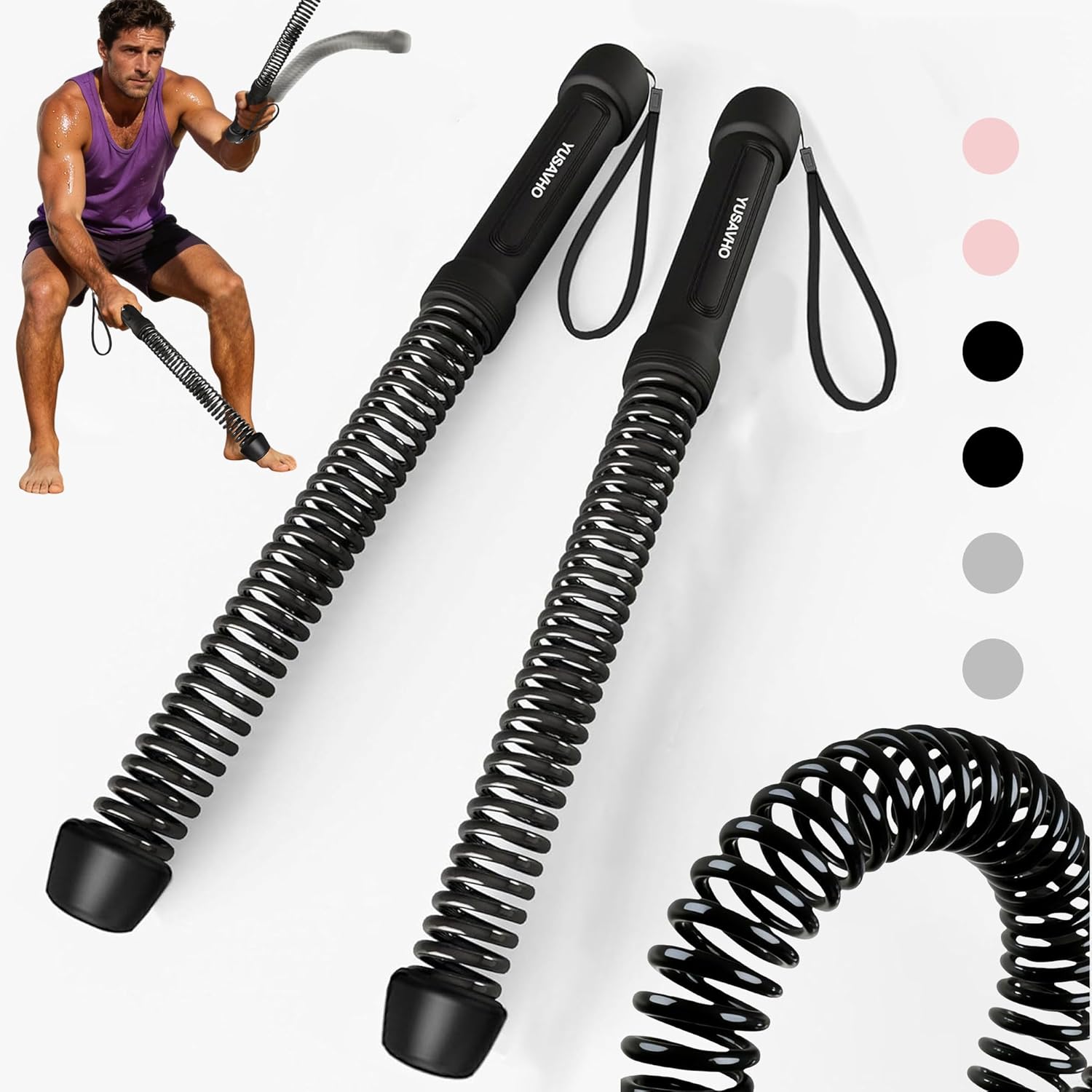 Cordless Battle Ropes for Home - Home Gym Upper Body Workout reseña y precio