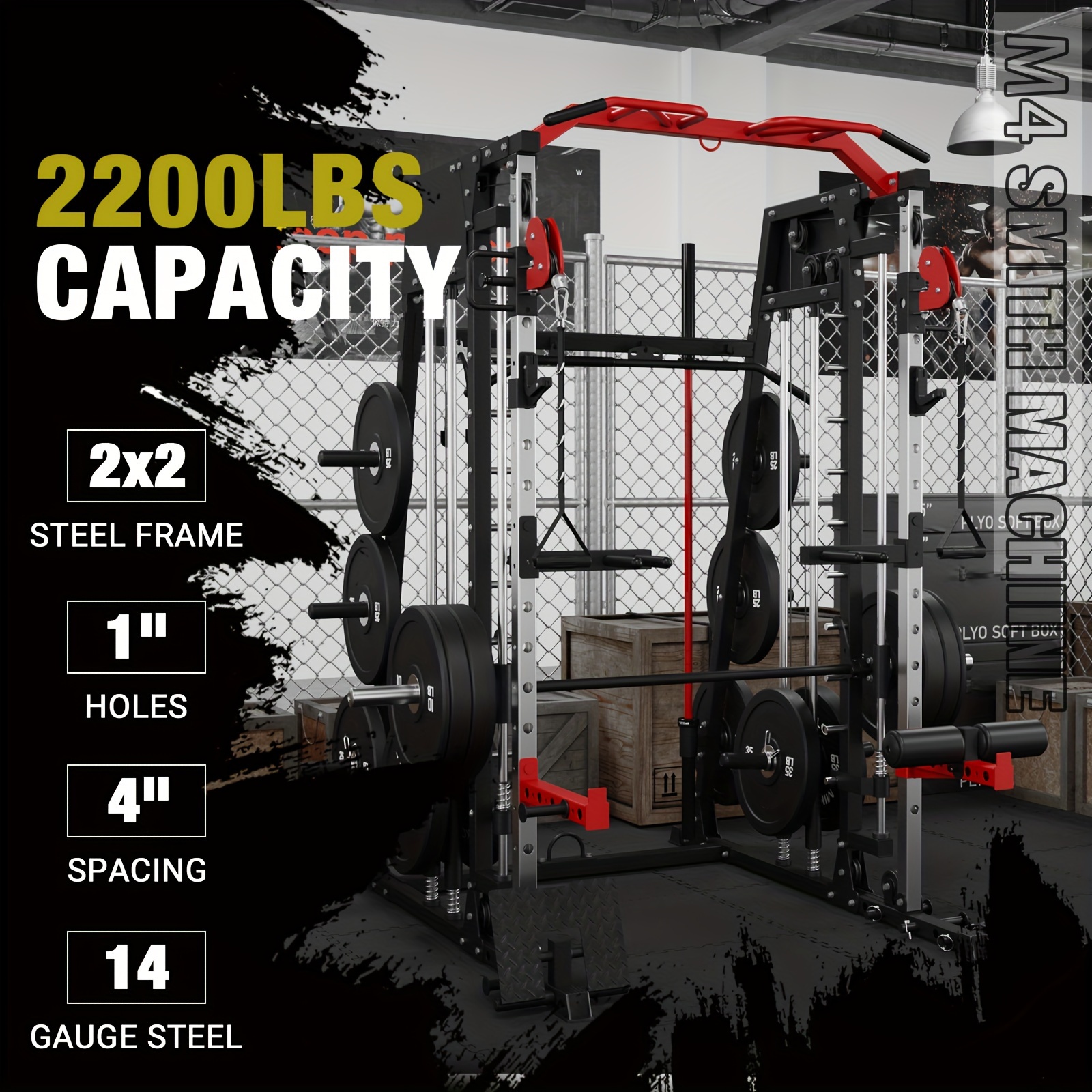 ALL-IN-ONE 2200lbs Smith Machi - Home Gym Rack With Cables reseña y precio
