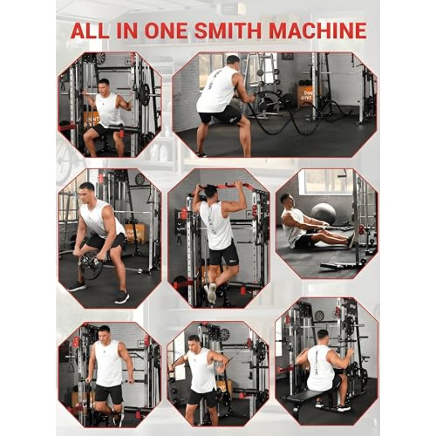 Smith Machine Home Gym All in  - Home Gym Rack With Cables reseña y precio