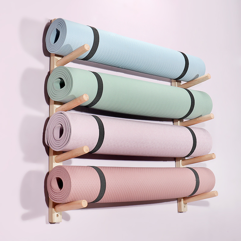 Wooden Yoga Mat Holder Wall Mo - Home Gym Yoga Storage reseña y precio