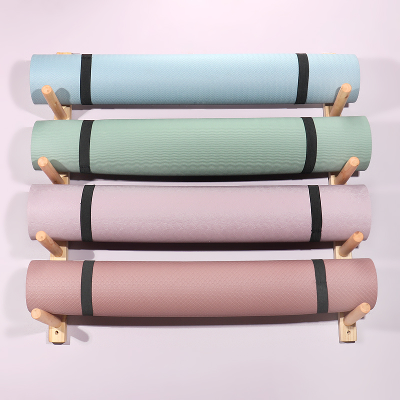 Wooden Yoga Mat Holder Wall Mo - Home Gym Yoga Storage reseña y precio