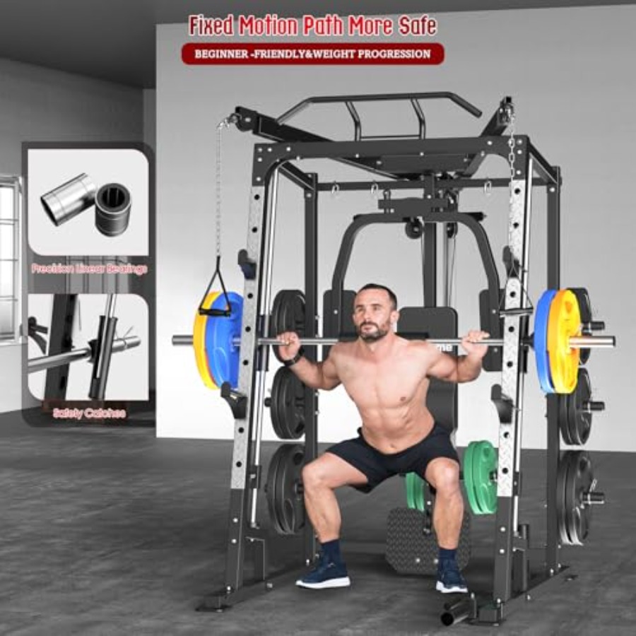 Home gym Smith machine power c - Home Gym Rack With Cables reseña y precio