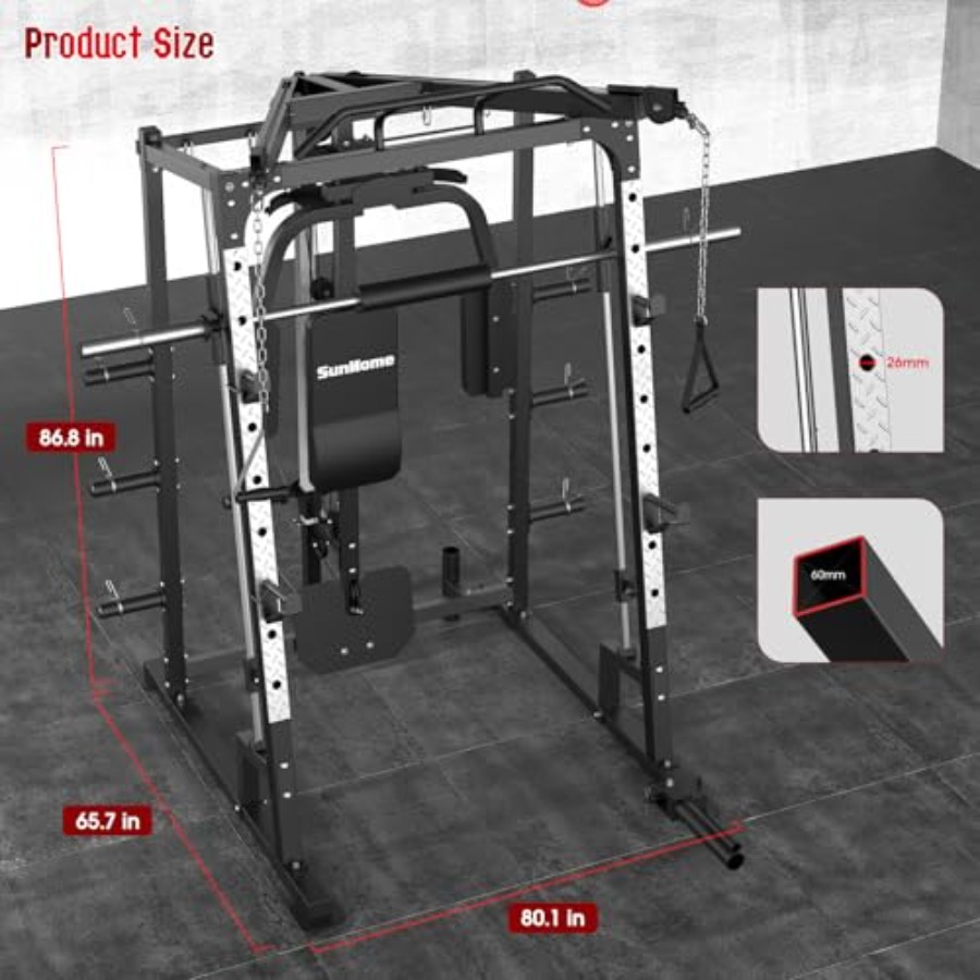 Home gym Smith machine power c - Home Gym Rack With Cables reseña y precio