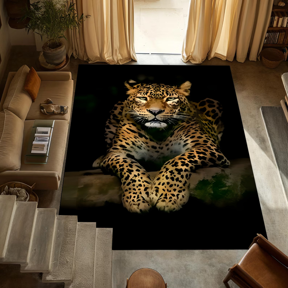 Black Background 3D Leopard Ca - Home Gym On Carpet reseña y precio