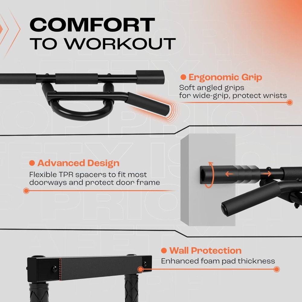 Wall Mounted Pull Up Bar, Over - Suspension Trainer Door reseña y precio