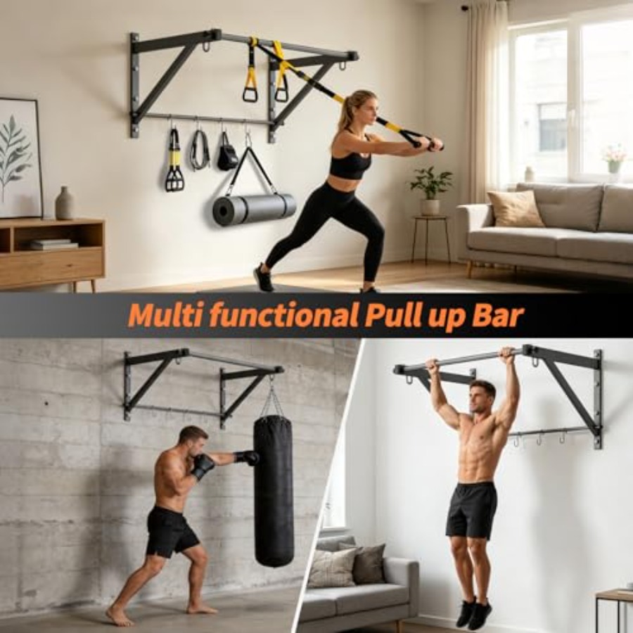 Heavy Duty Wall Mounted Chin U - Home Gym Upper Body Workout reseña y precio