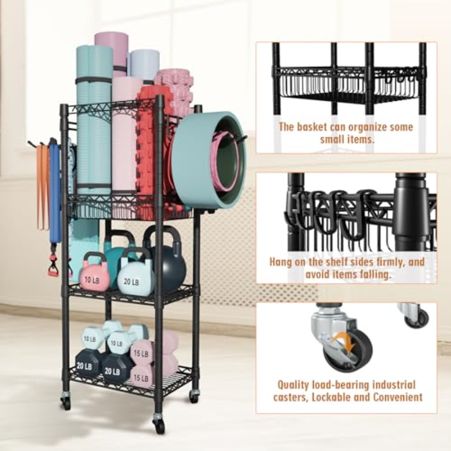 Home Gym Storage 3 Tiers Worko - Home Gym Yoga Storage reseña y precio