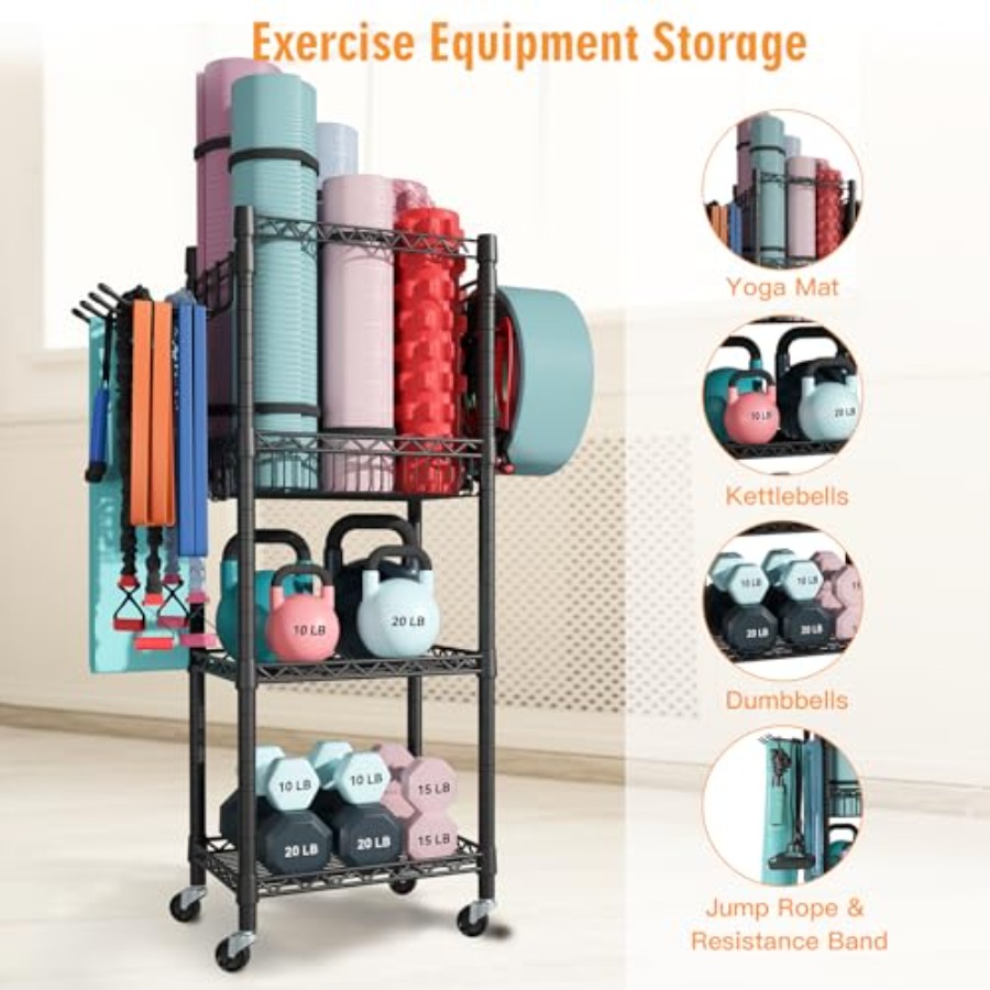 Home Gym Storage 3 Tiers Worko - Home Gym Yoga Storage reseña y precio