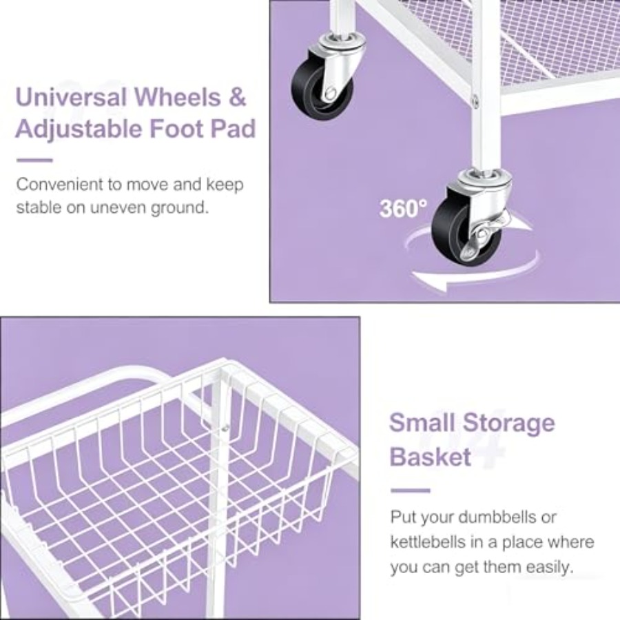 Workout Equipment Storage Rack - Home Gym Yoga Storage reseña y precio
