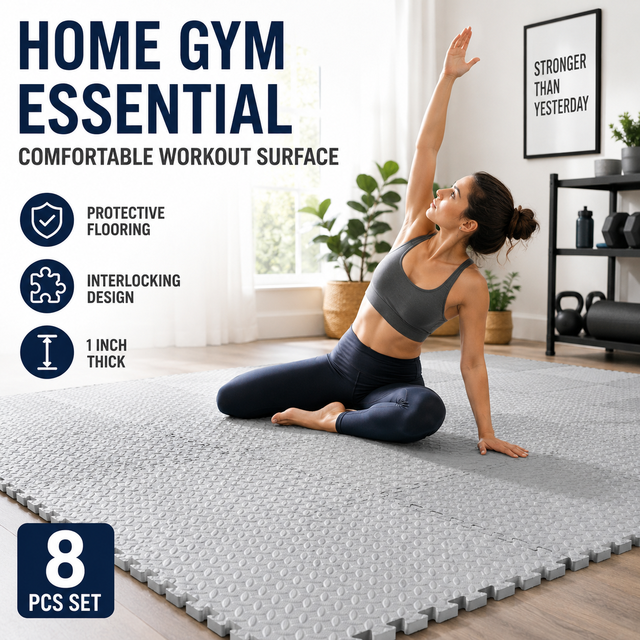1-Inch Thick EVA Foam Interloc - Home Gym On Carpet reseña y precio