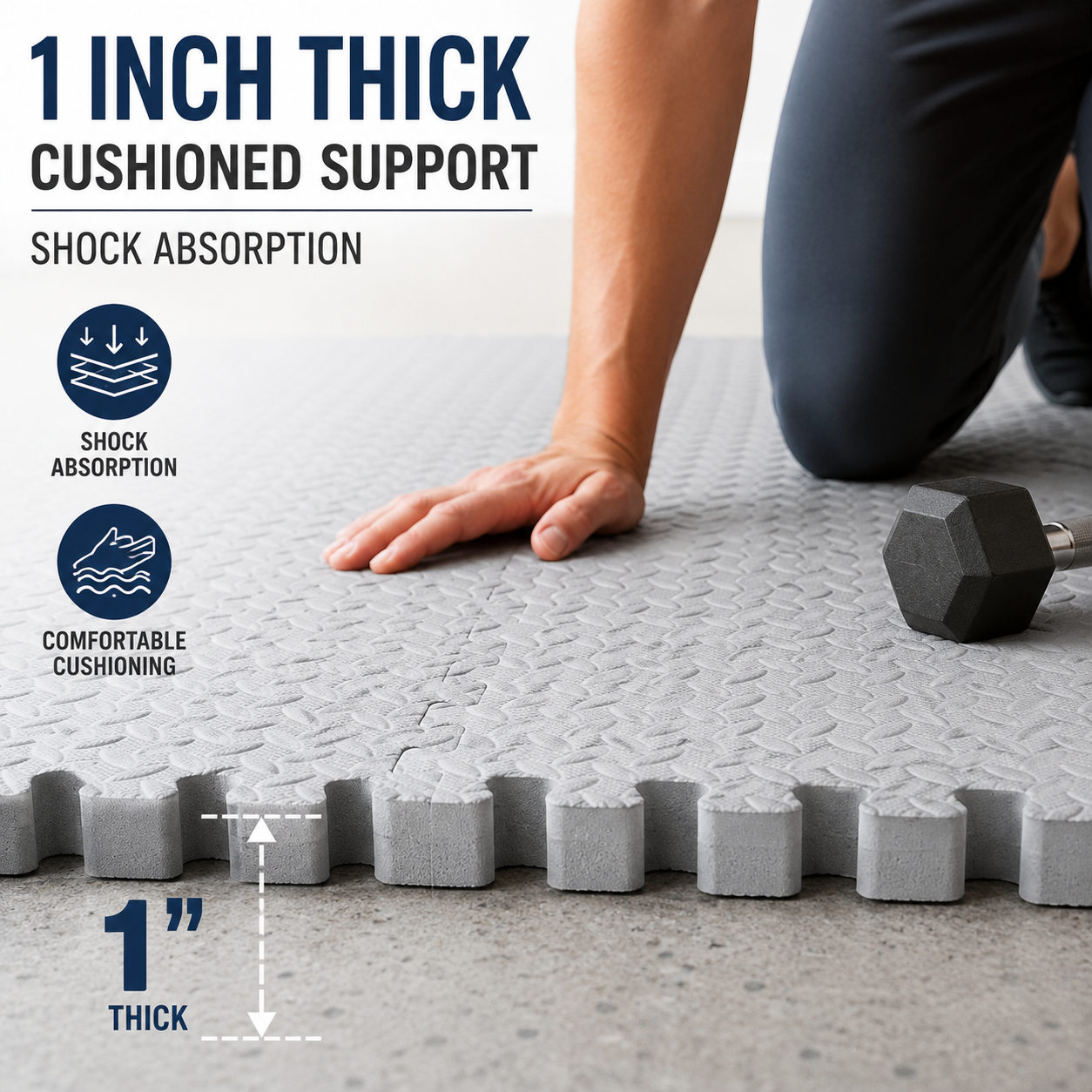 1-Inch Thick EVA Foam Interloc - Home Gym On Carpet reseña y precio