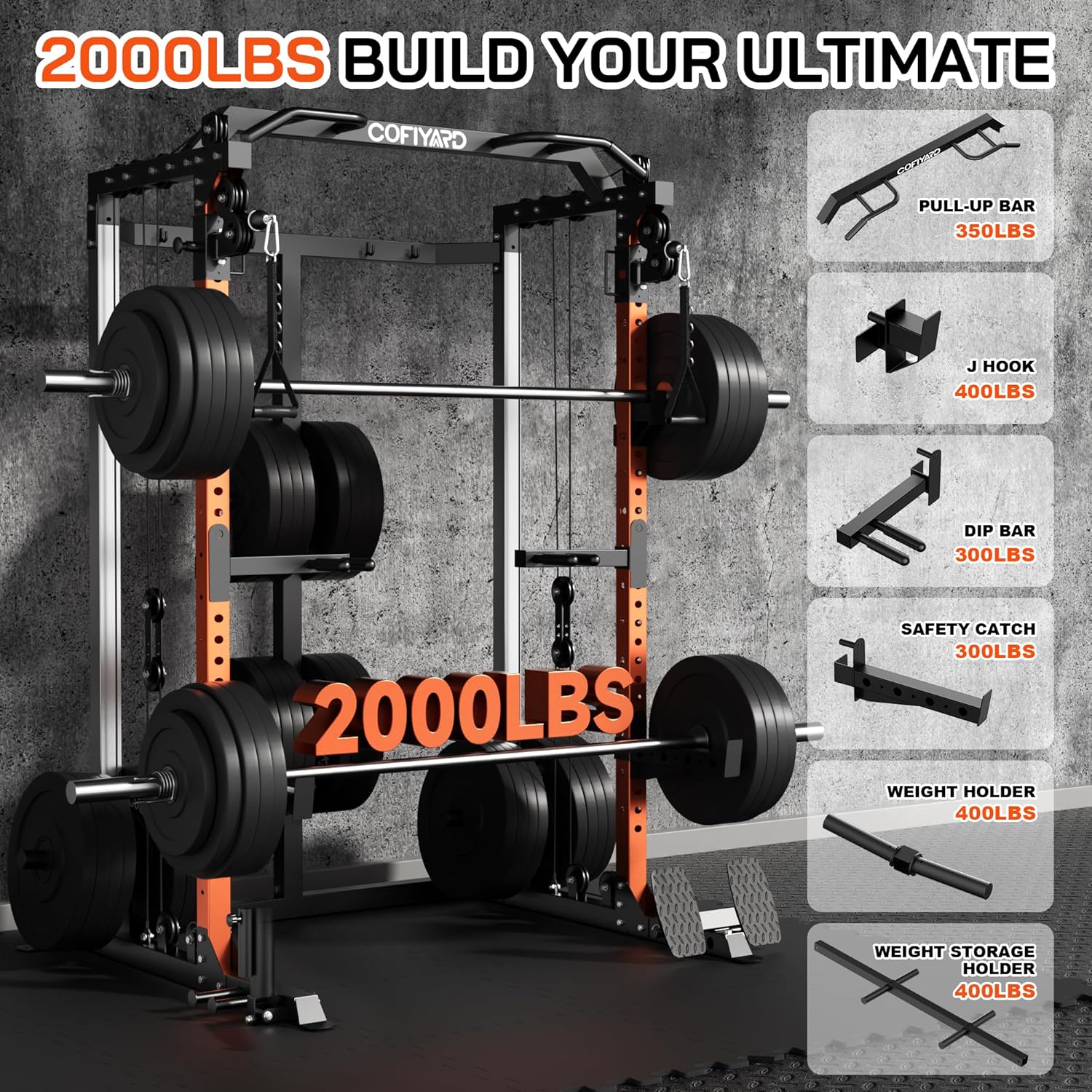 Power Cage, Power Rack with Du - Home Gym Rack With Cables reseña y precio