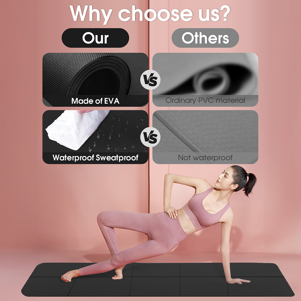 Foldable Yoga Mat Black Eco Fr - Home Gym Yoga Mat reseña y precio