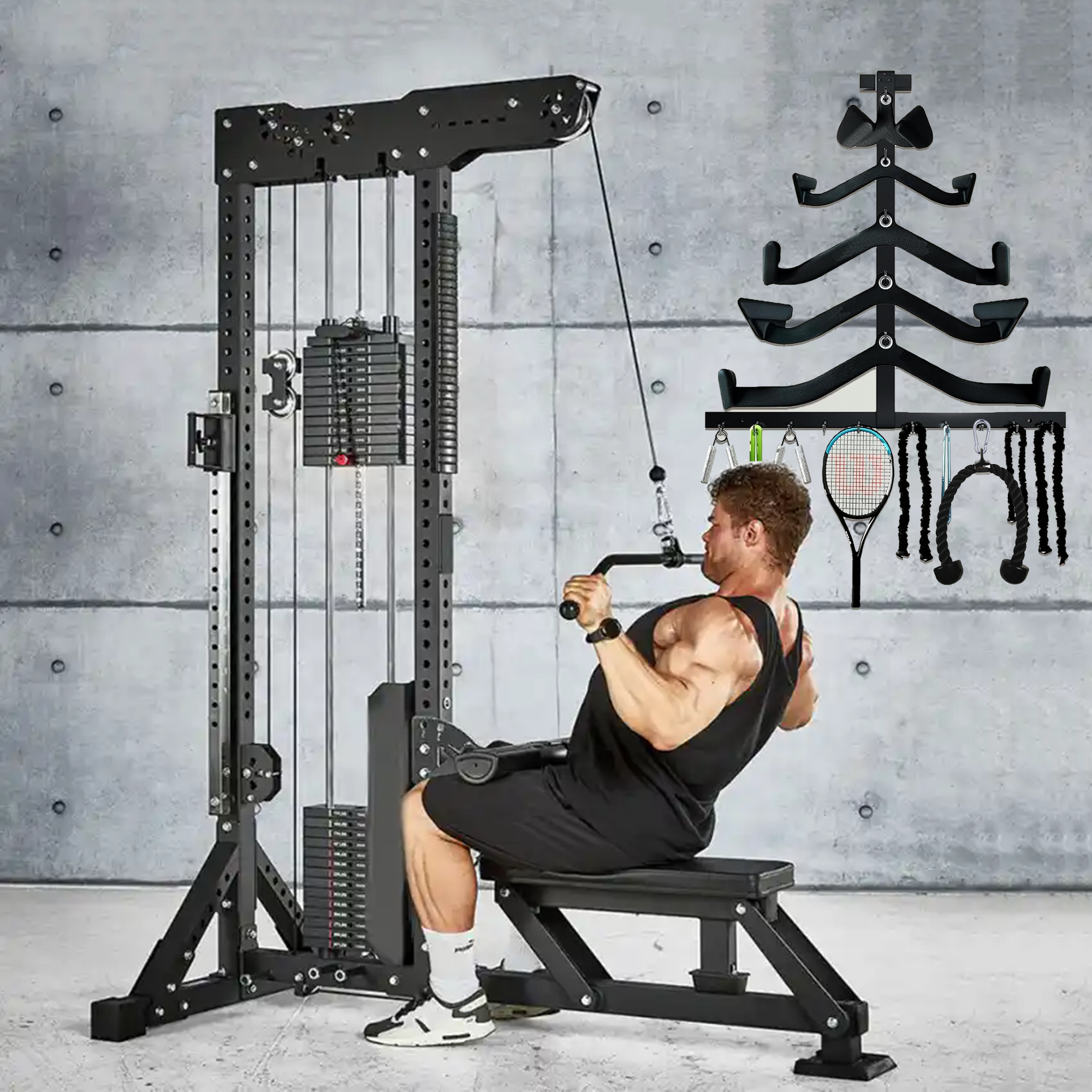 Lat Pull Down Bar Gym Accessor - Home Gym Rack With Cables reseña y precio