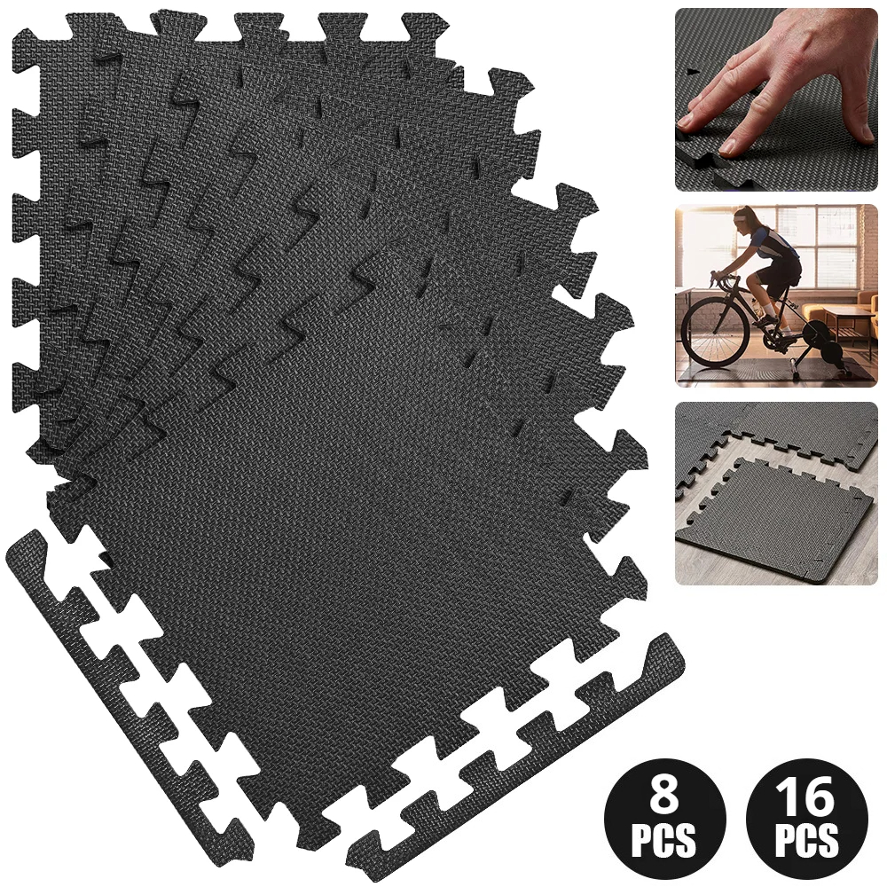 8/16 Pcs Gym Mat Cross-pattern - Home Gym On Carpet reseña y precio