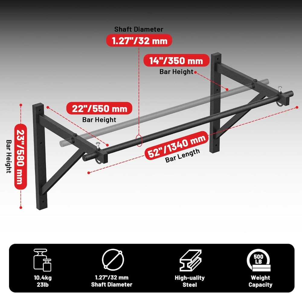 Wall Mounted Pull Up Bar, Chin - Home Gym Wall Mounted reseña y precio