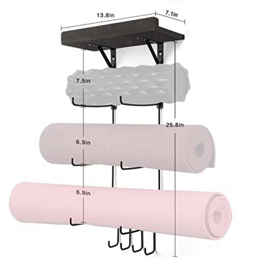Yoga Mat Holder Wall Mount Yog - Home Gym Yoga Storage reseña y precio