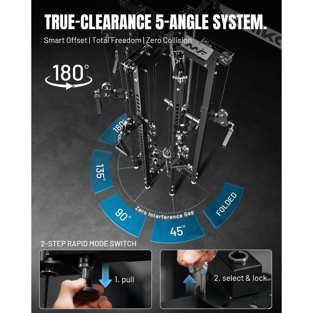 Folding Wall Mounted Squat Rac - Home Gym Rack With Cables reseña y precio